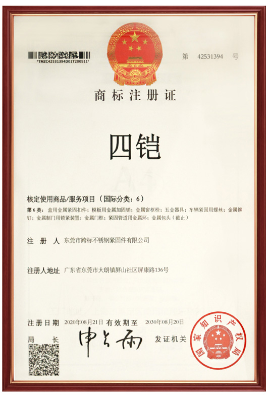 跨标荣誉证书