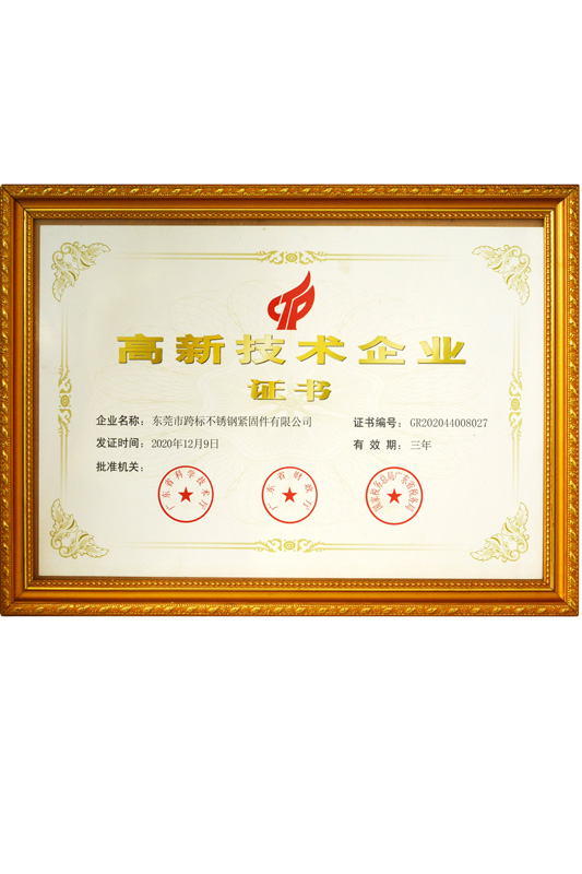 跨标荣誉证书